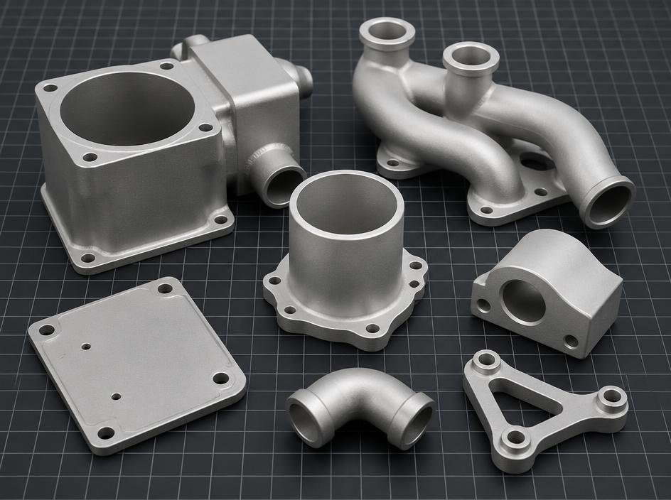 Sandblasted aluminum parts after post-braze cleaning